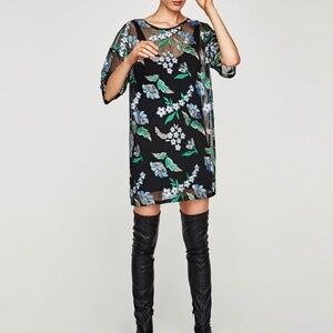 Zara Black Sheer Mini Dress